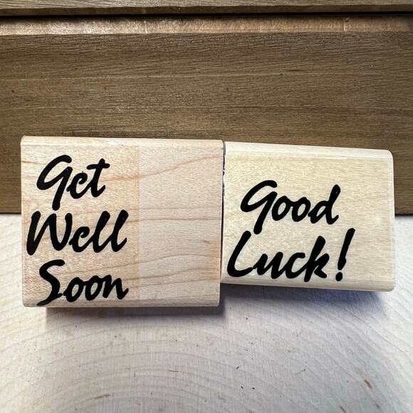 Rubber Stamps: Get Well Soon & Good Luck - Picture 1 of 3
